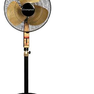 Crompton 54-Watt Black & Gold Modern Pedestal Fan